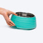 HUFT Waves Embossed Melamine Bowl For Dogs - Aqua - Heads Up For Tails