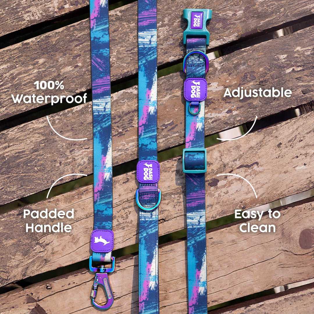 Dash Dog Wild Ridge Waterproof Dog Collar & Leash Set - Green