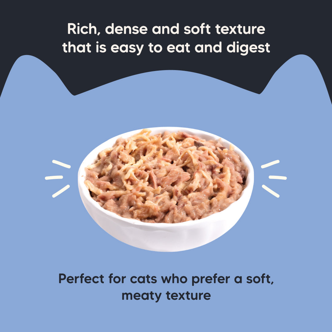 Meowsi by HUFT Tuna & Chicken Pâté Cat Wet Food, 80 gm, grain-free, with vitamins and minerals for balanced nutrition.