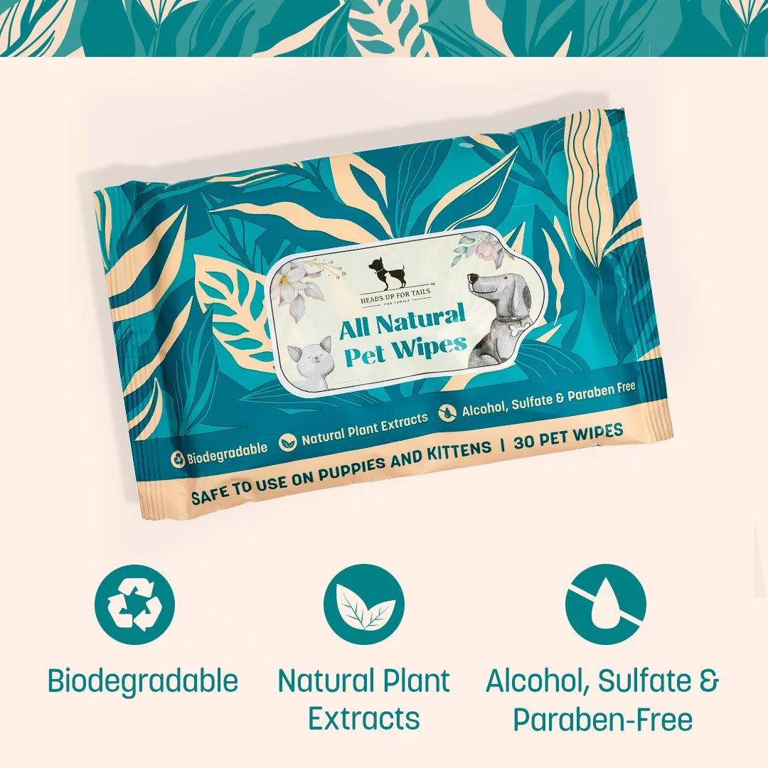HUFT Biodegradable Pet Wipes - Pack Of 30