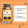 HUFT YIMT Peanut Butter & Banana Gluten-Free Dog Biscuits, 320g jar, featuring real fruit and human-grade ingredients