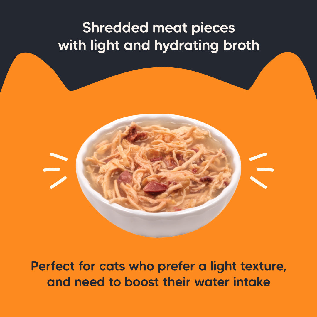 Meowsi by HUFT Chicken Breast in Broth Cat Wet Food, 80 gm, with vitamins and minerals, balanced protein, grain-free.