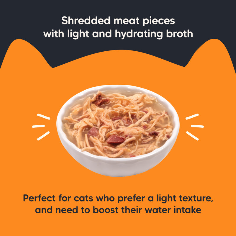Meowsi by HUFT Chicken Breast in Broth Cat Wet Food, 80 gm, with vitamins and minerals, balanced protein, grain-free.