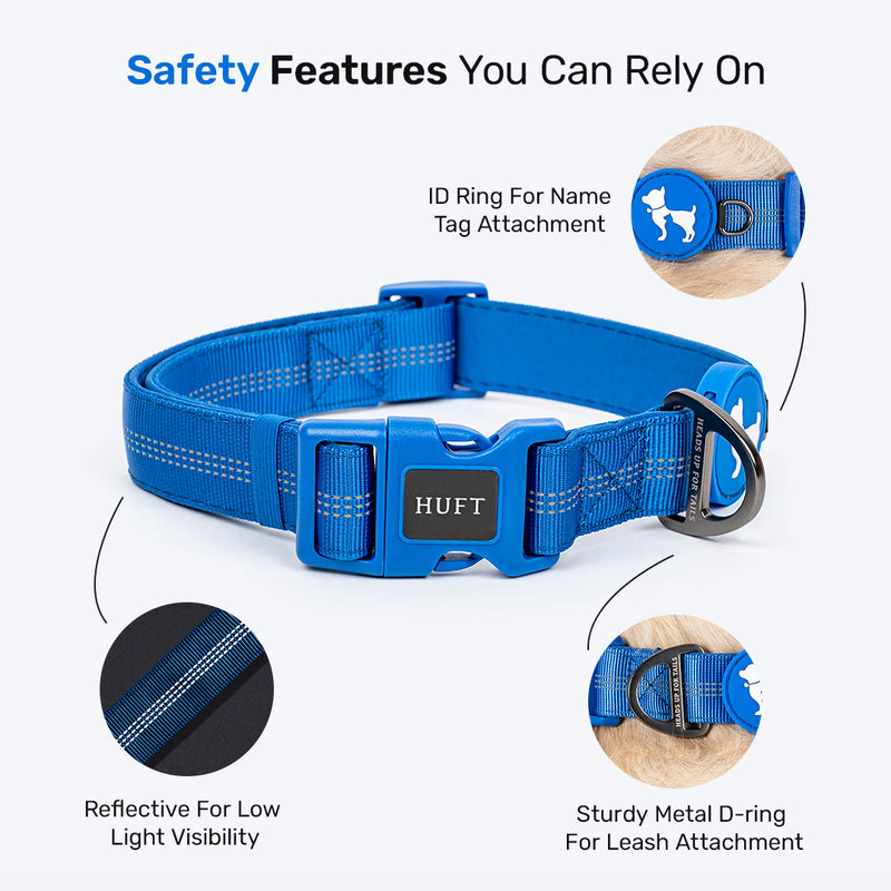 HUFT Comfort Plus Collar For Dog - Blue - Heads Up For Tails