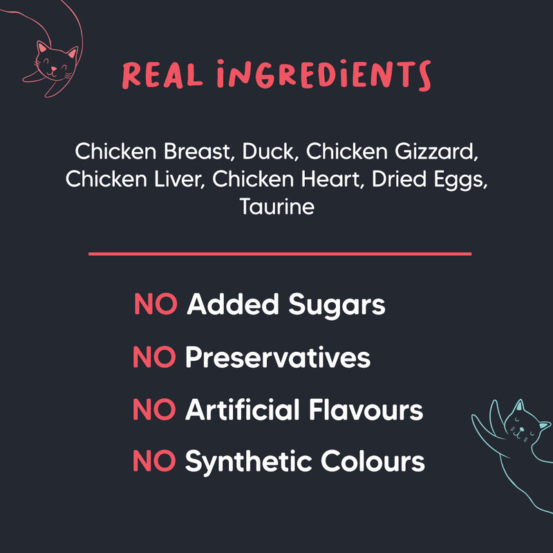 Meowsi by HUFT Chicken Breast with Duck Mousse Canned Cat Wet Food, 80 gm, includes vitamins and minerals, grain-free.