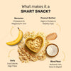 HUFT YIMT Peanut Butter & Banana Gluten-Free Dog Biscuits, highlighting oats, bananas, and rice flour as key ingredients