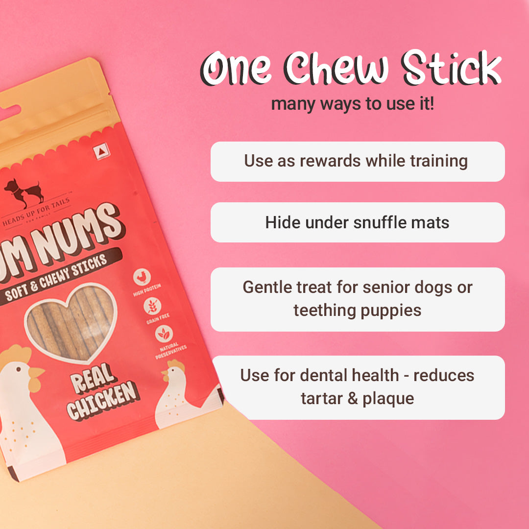 HUFT Yum Nums Soft & Chewy Sticks Real Chicken Treat For Dogs - 70 g