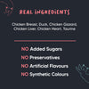 Meowsi by HUFT Chicken Breast with Duck in Broth, 80 gm can, features a pull-tab lid and a mix of shredded meat.