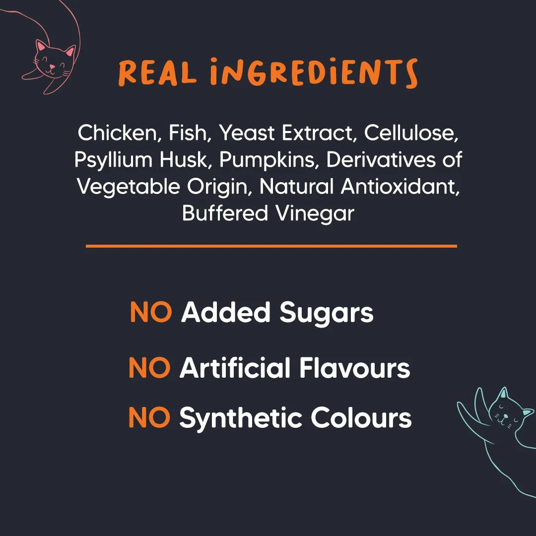 Meowsi Chicken, Fish & Psyllium Husk Power Bites Treats For Cat - 50g
