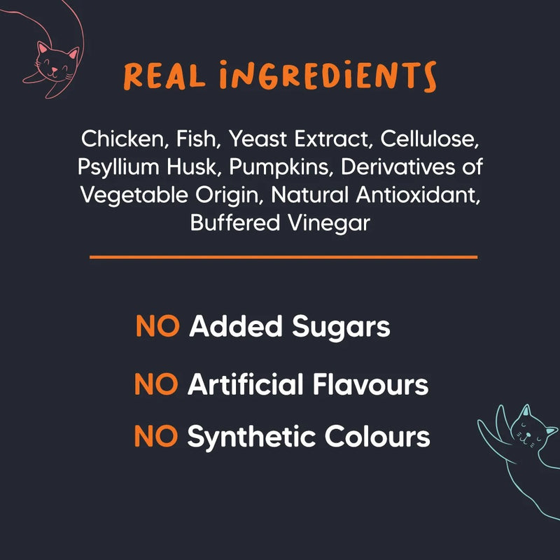 Meowsi Chicken, Fish & Psyllium Husk Power Bites Treats For Cat - 50g