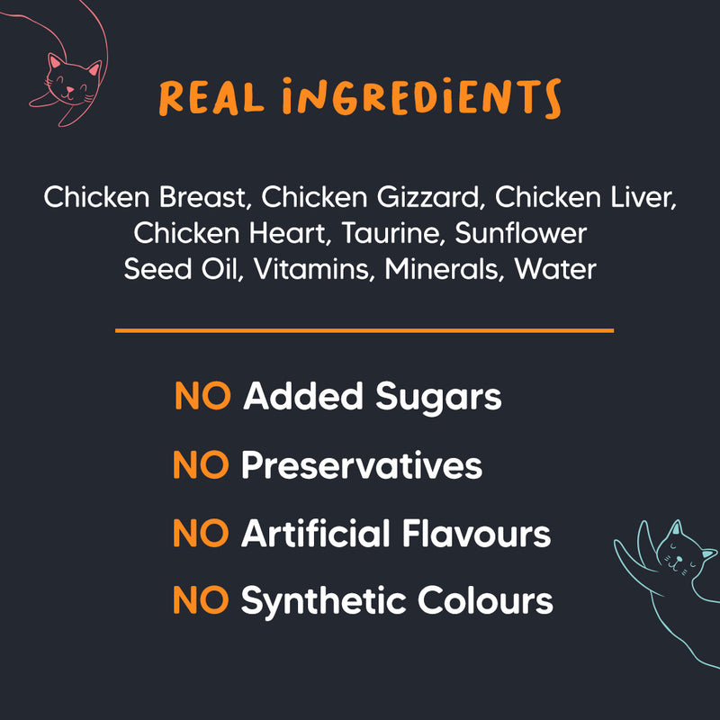Meowsi by HUFT Chicken Breast in Broth Cat Wet Food, 80 gm, with vitamins and minerals, balanced protein, grain-free.