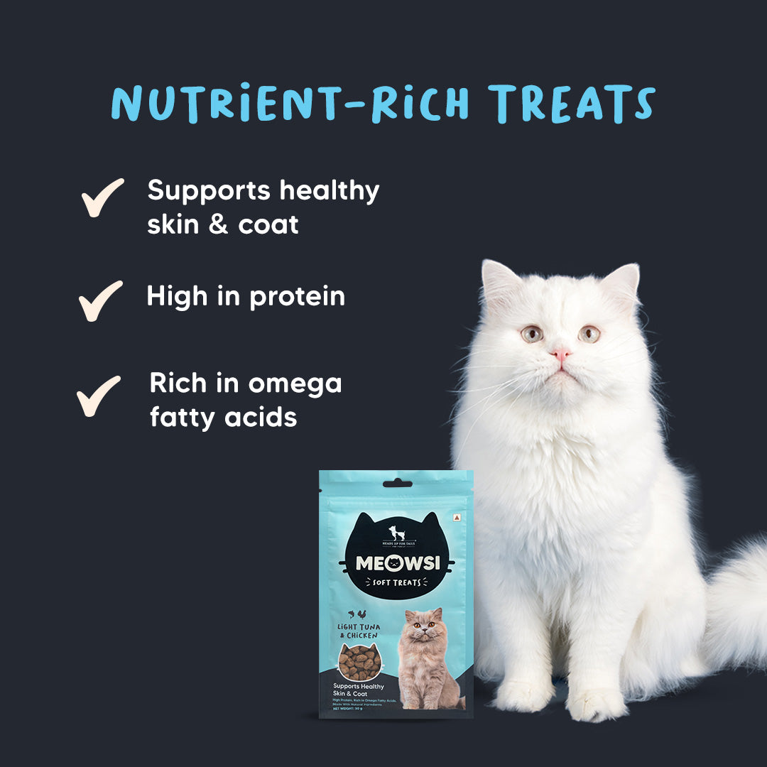 Meowsi by HUFT Light Tuna & Chicken Soft Cat Treats - 50 gm