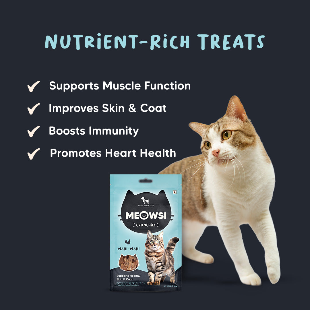 Meowsi by HUFT Mahi Mahi Fish Crunchies Cat Treats - 35 g - Heads Up For Tails