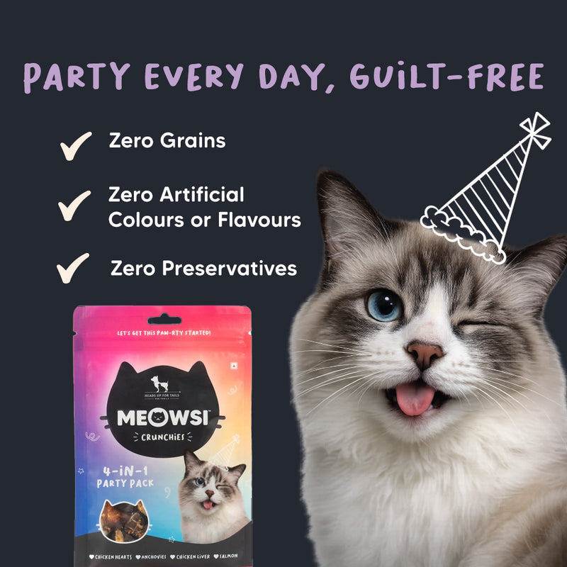 Meowsi Crunchies 4-in-1 Party Pack - Assorted Cat Treats - 35 g