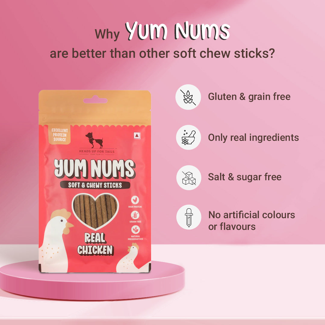 HUFT Yum Nums Soft & Chewy Sticks Real Chicken Treat For Dogs - 70 g