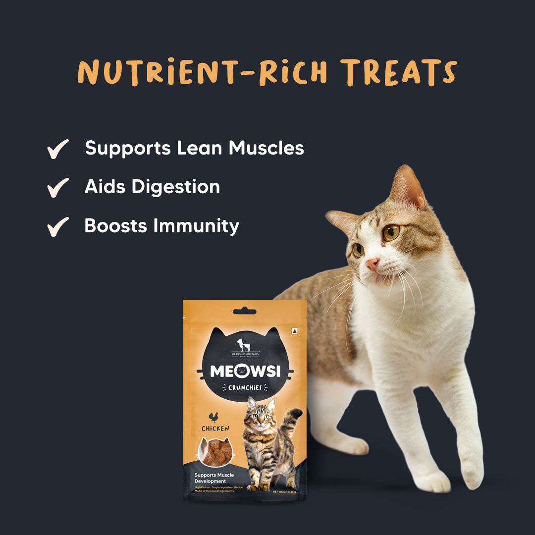 Meowsi by HUFT Cat Treats - Chicken Crunchies - 35 g - Heads Up For Tails