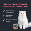 Meowsi by HUFT Chicken Breast with Duck in Broth, 80 gm can, features a pull-tab lid and a mix of shredded meat.