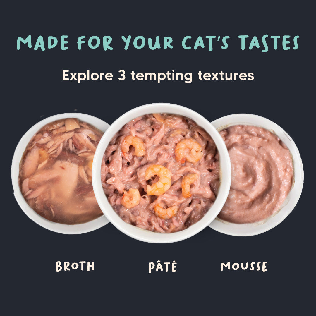 Meowsi by HUFT Tuna & Shrimp pâté Cat Wet Food, 80 gm, grain-free, with vitamins and minerals for balanced nutrition.