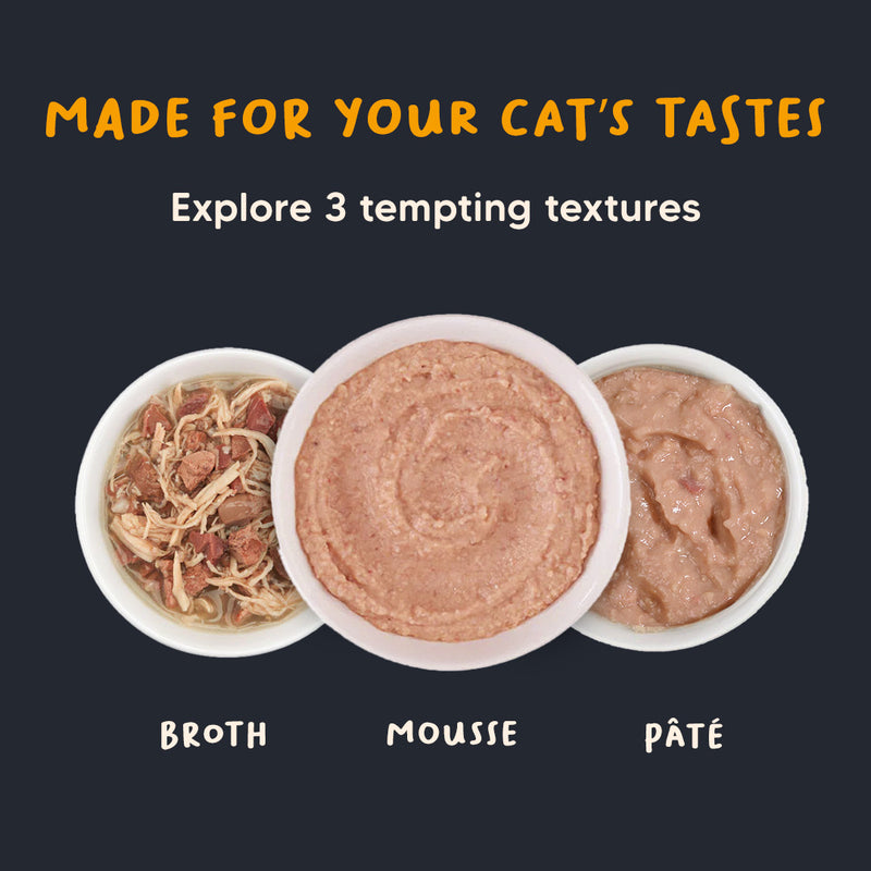 Meowsi by HUFT Chicken Breast Mousse Cat Wet Food, 80 gm, grain-free, with vitamins and minerals for balanced nutrition.