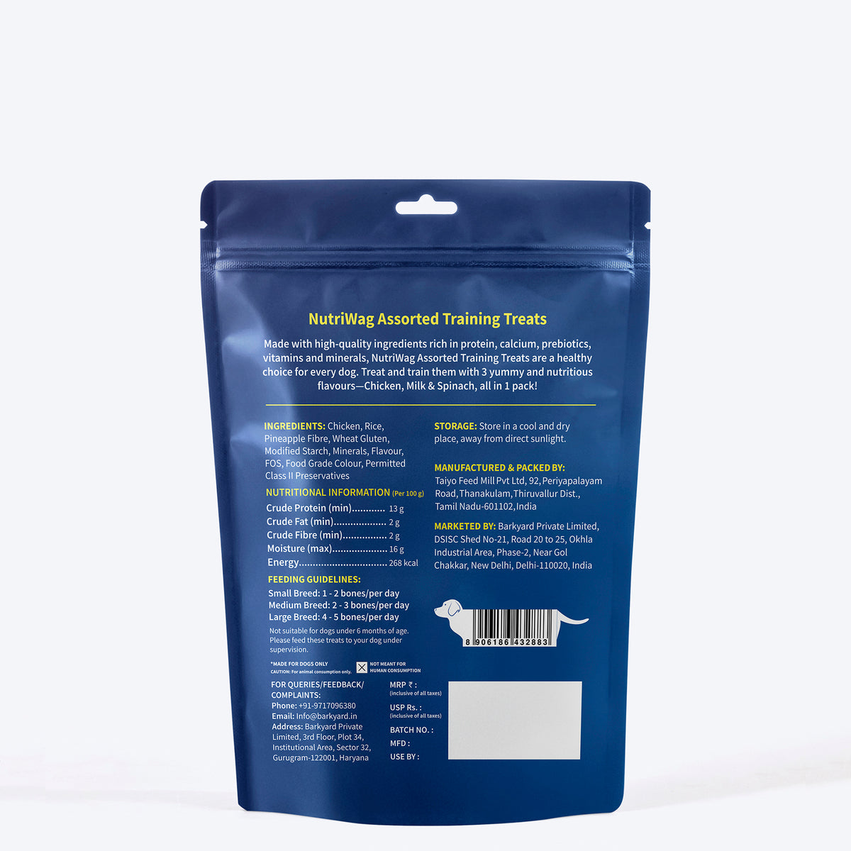NutriWag Assorted Training Bites Treats For Dog - 200 gm - Heads Up For Tails