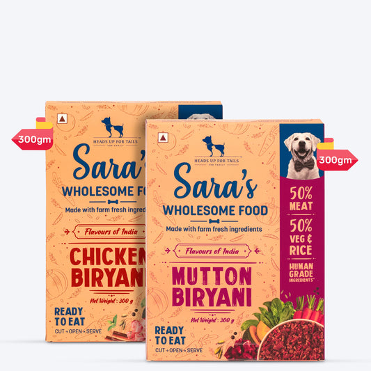 HUFT Sara's Wholesome (Flavours of India) - Biryani Dog Food (2 x 300 g)