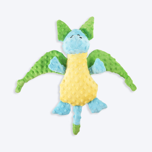Barkbutler Pookie The Dragon Squeaky Plush Dog Toy - Blue & Green - L - Heads Up For Tails