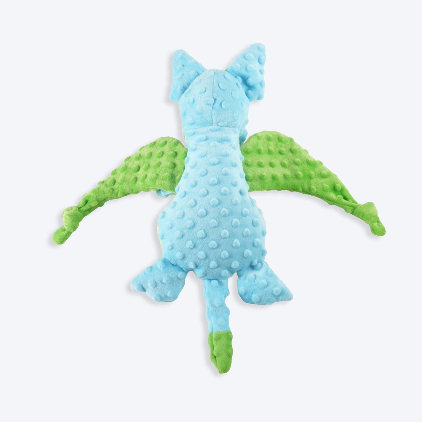 Barkbutler Pookie The Dragon Squeaky Plush Dog Toy - Blue & Green - L - Heads Up For Tails