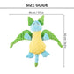 Barkbutler Pookie The Dragon Squeaky Plush Dog Toy - Blue & Green - L - Heads Up For Tails