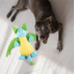 Barkbutler Pookie The Dragon Squeaky Plush Dog Toy - Blue & Green - L - Heads Up For Tails