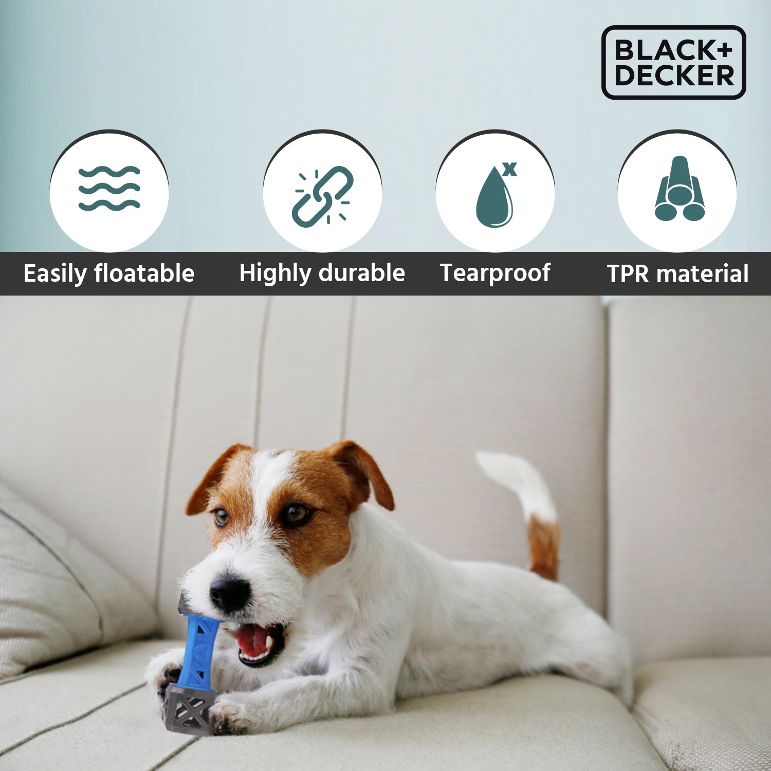 Black Decker Treat Leak Floatable Dumbbell Interactive Toy For Dog