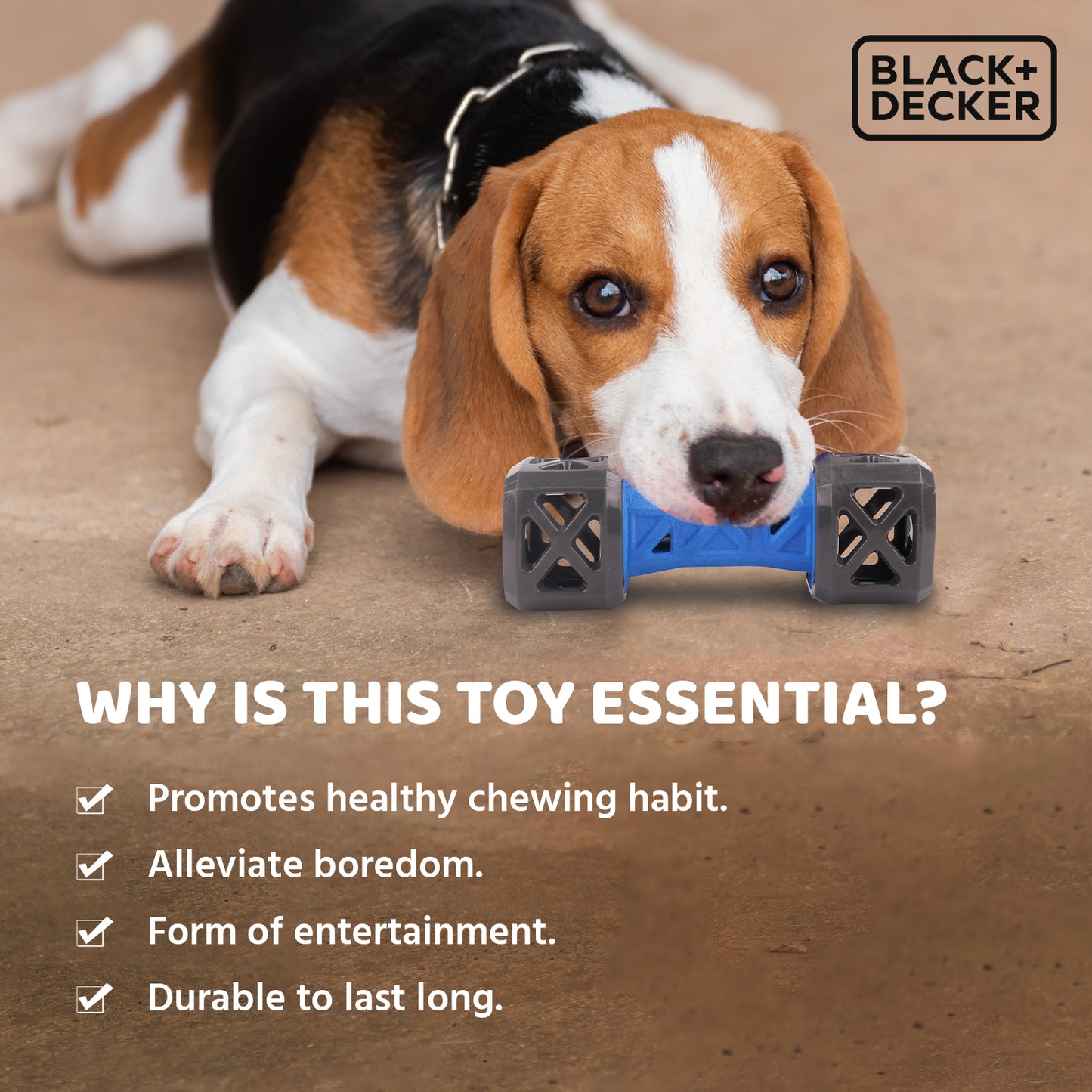 Black+Decker Crunchy, Treat Leak Floatable Dumbbell Interactive Toy For Dog_07