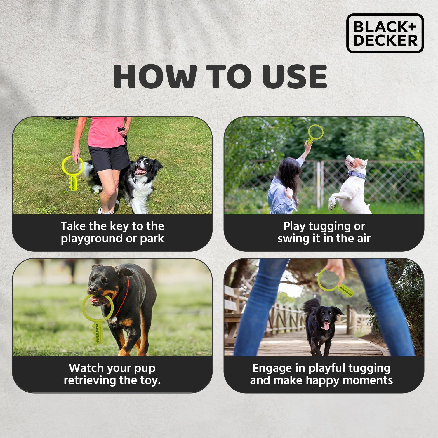 Black+Decker Key Tug, Float Fetch Toy For Dogs - Heads Up For Tails