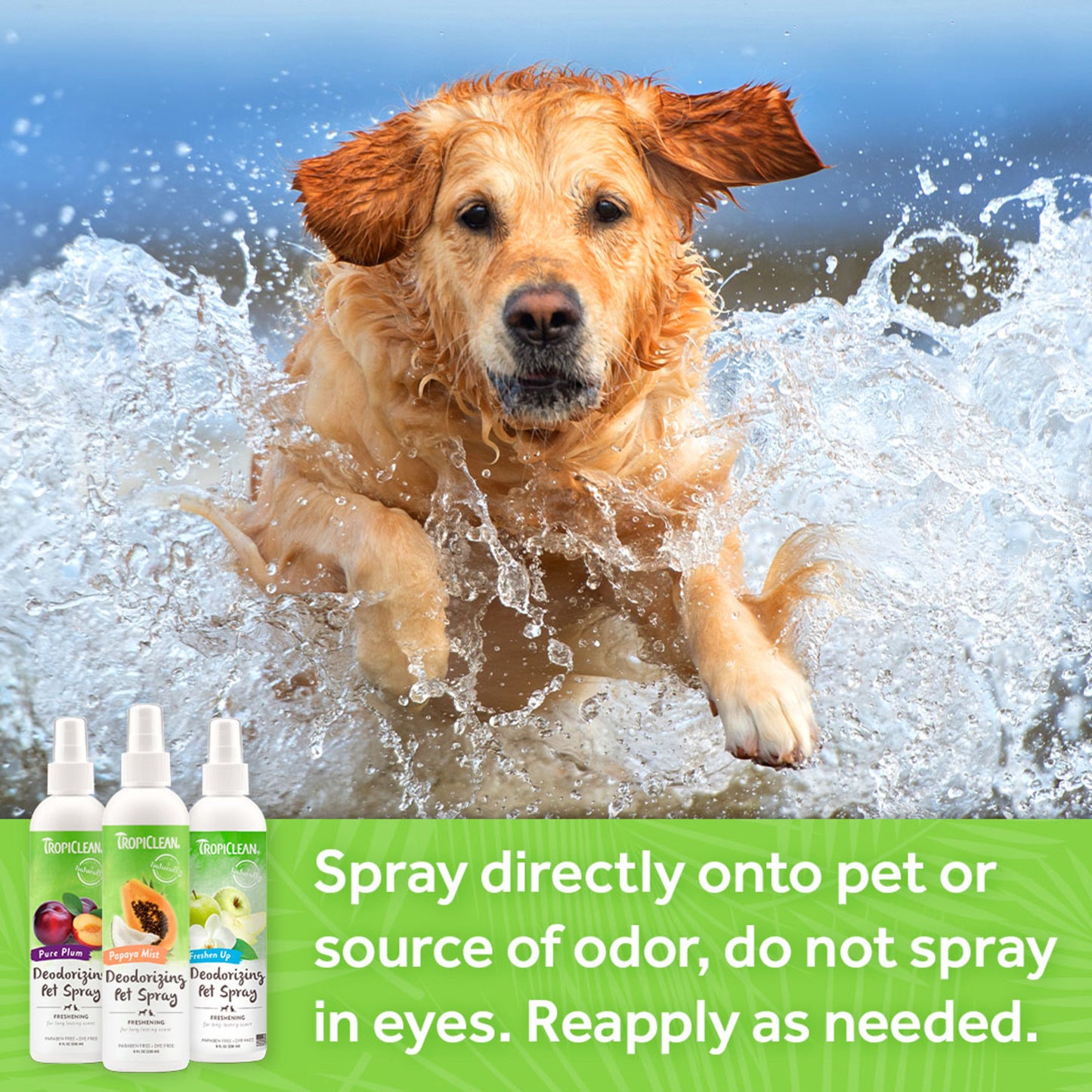 TropiClean Deodorizing Spray for Dogs & Cats - Berry Breeze - 236 ml - Heads Up For Tails