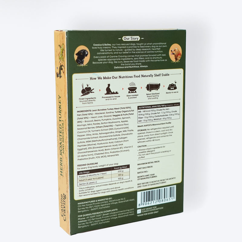 Canine Craving Herb Roasted Turkey And Broccoli Grain Free Dog Wet Food
