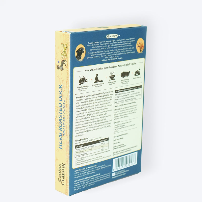 Canine Craving Herb Roasted Duck And Sweet Potato Grain Free Dog Wet Food