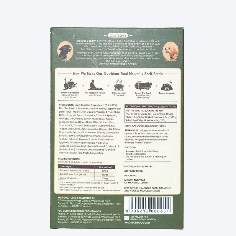 Canine Craving Herb Roasted Turkey And Broccoli Grain Free Dog Wet Food