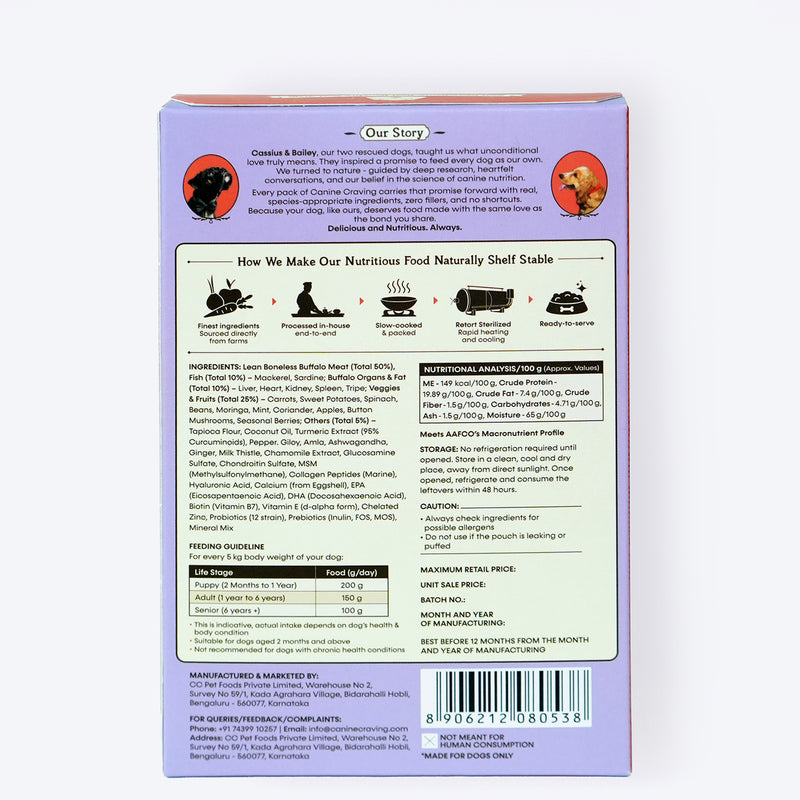 Canine Craving Buffalo Veggie Casserole Grain Free Dog Wet Food