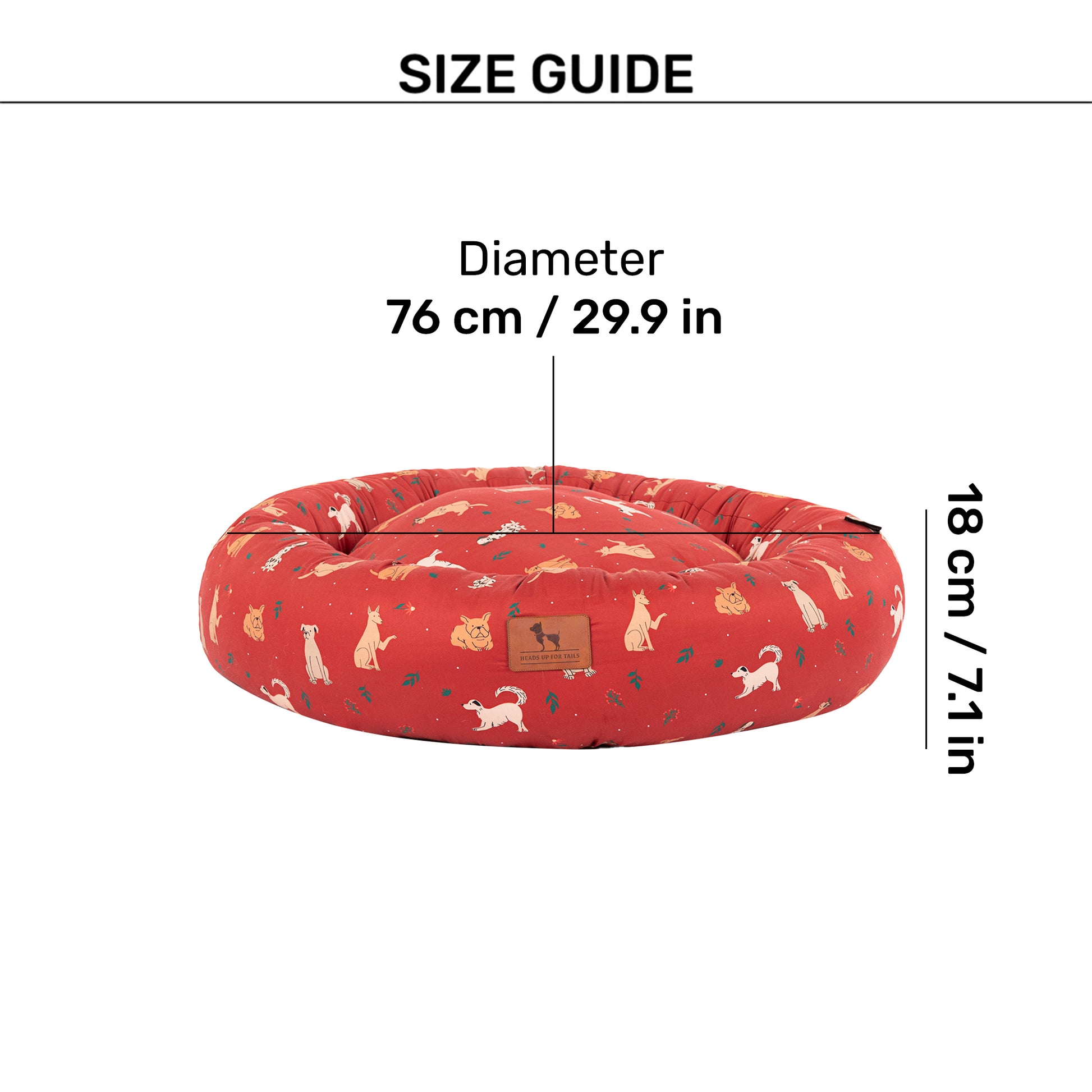 HUFT Bloom Buddies Donut Bed For Dog - Rust - Heads Up For Tails