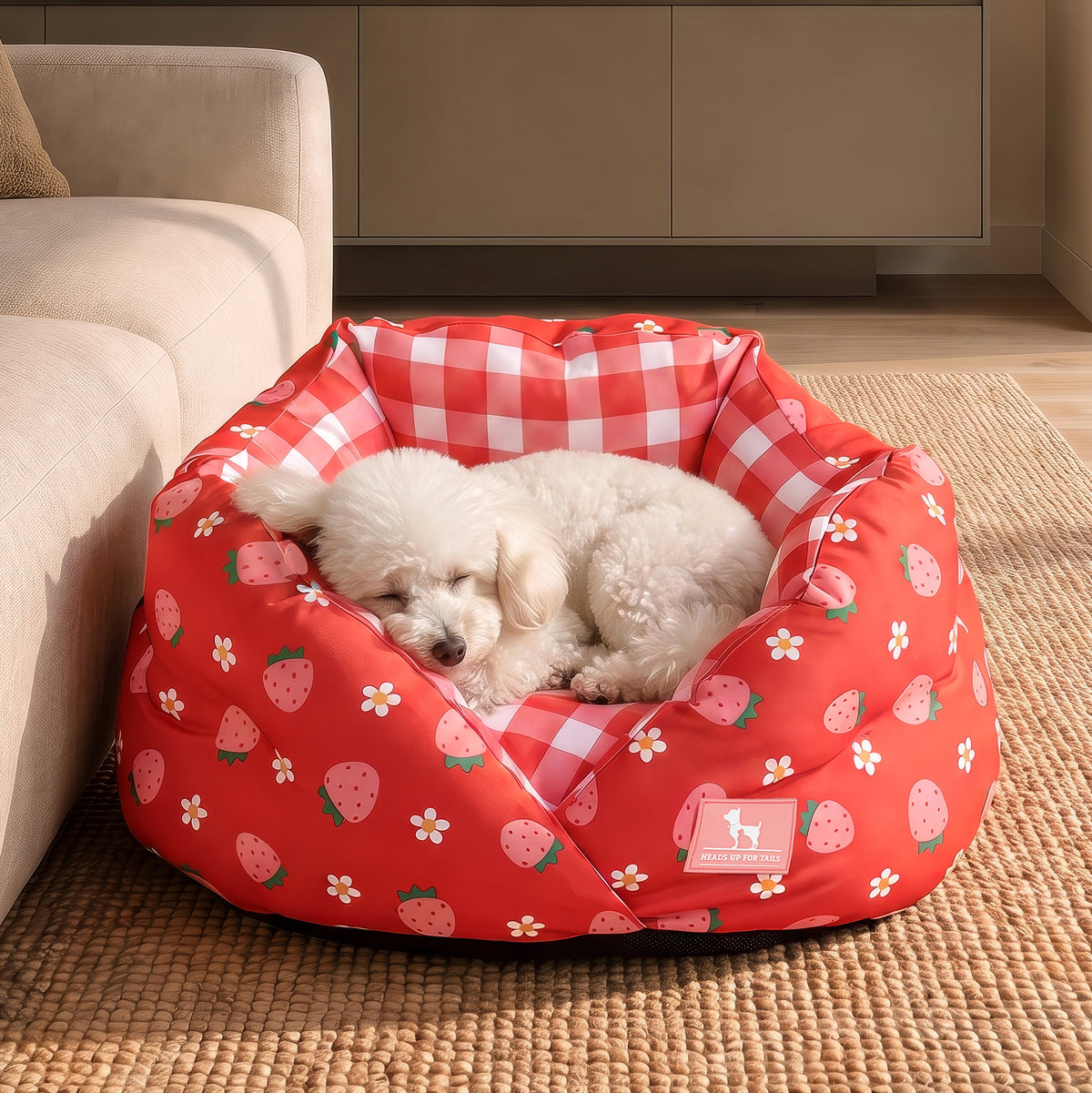 HUFT Purrfect Perch Bed For Cat & Puppy - Red and Pink
