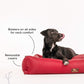 HUFT Fluff & Puff Quilted Lounger Bed For Dog - Maroon - Heads Up For Tails