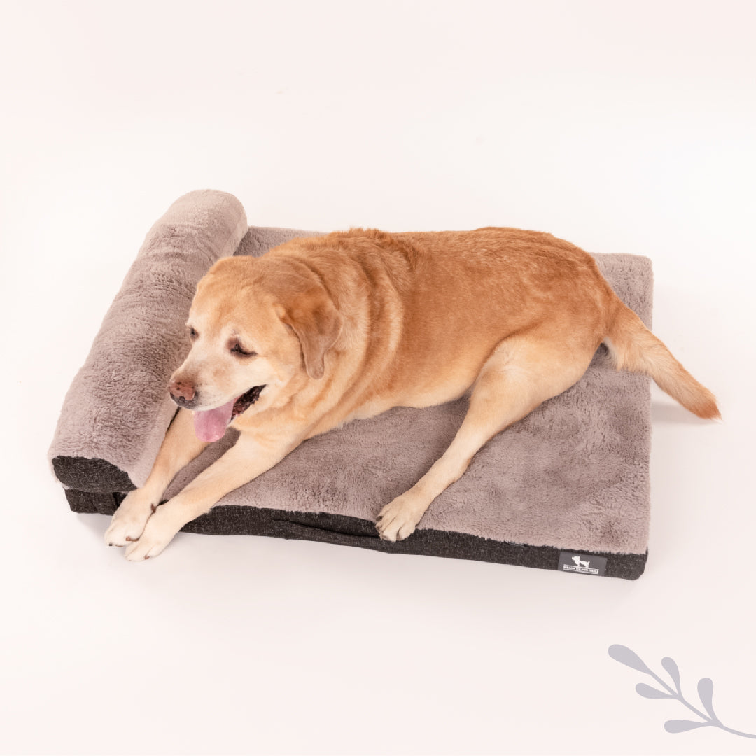 HUFT Furry Orthopedic Dog Bed Grey Made to Order