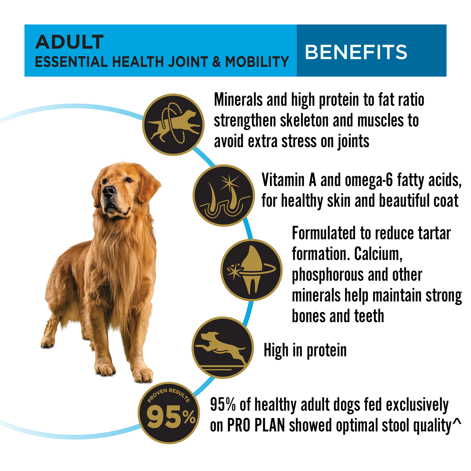 PURINA PRO PLAN Essential Health Joint & Mobility Large Breed Dry Food For Adult Dog - Heads Up For Tails