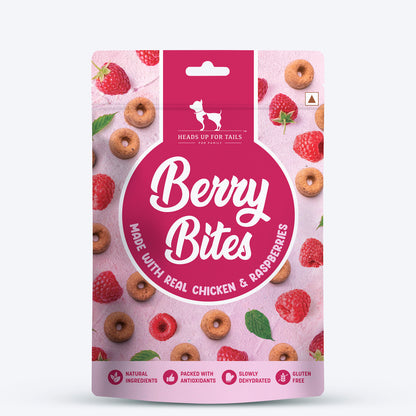 HUFT Berry Bites Made With Real Chicken & Raspberries Treat For Dogs - 140 g - Heads Up For Tails