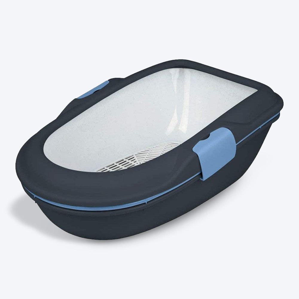 Trixie Berto Cat Litter Tray - 23 x 15 x 8 inch - Grey