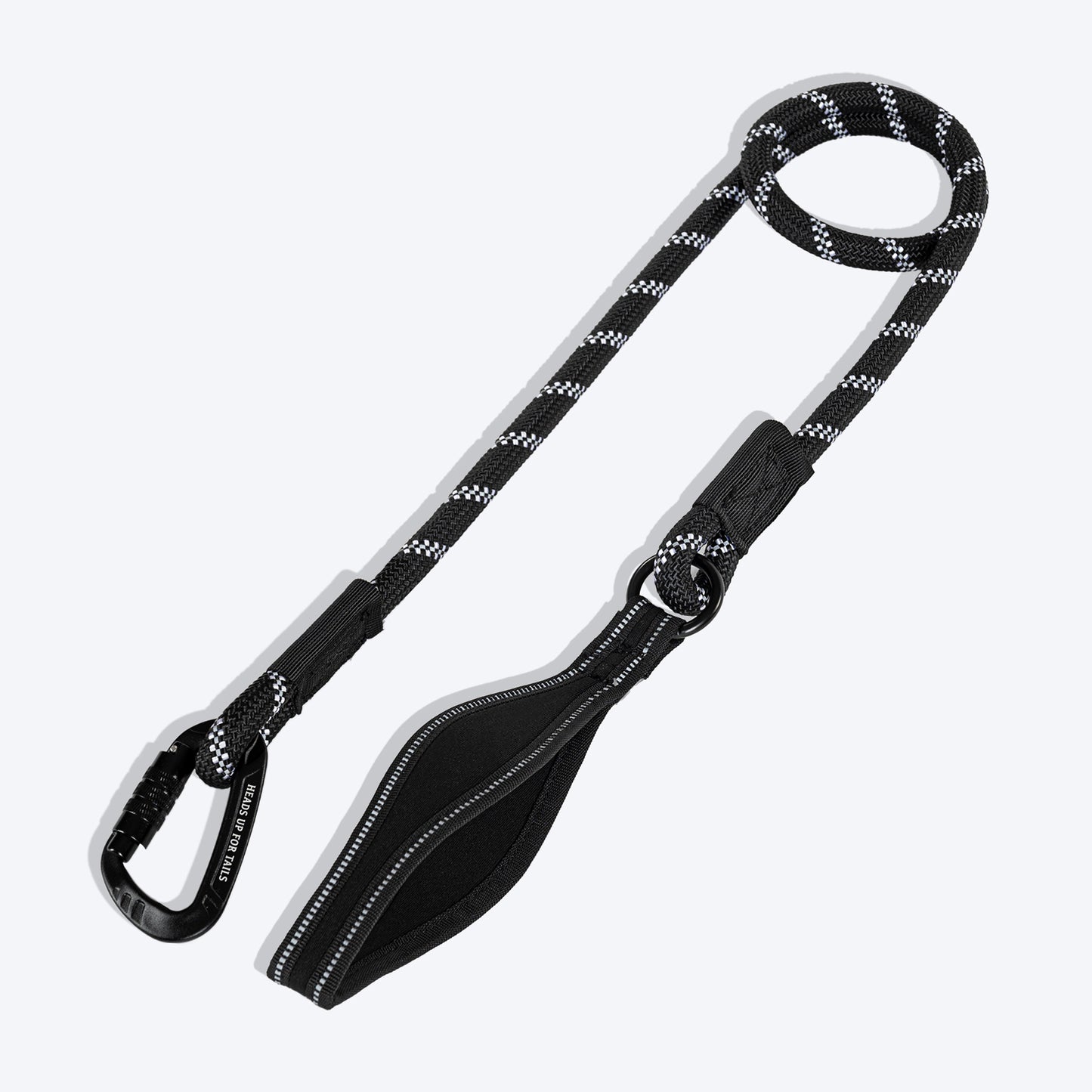 HUFT Rope Leash With Carabiner For Dog - Black - 1.2 m - Heads Up For Tails