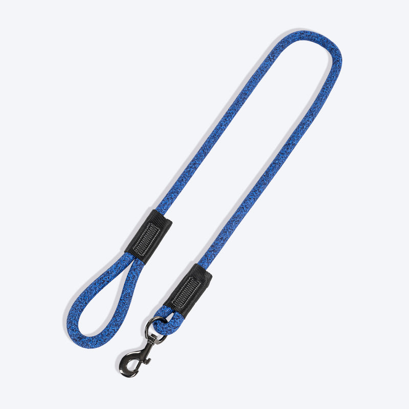 TLC Basic Melange Rope Leash For Dog - Blue - Heads Up For Tails
