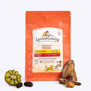 Canine Craving Dehydrated Chicken Wings Dog Treat - 70 gm - Heads Up For Tails