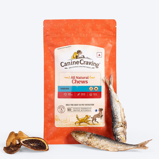 Canine Craving All Natural Chews Grain Free Sardine Dog Treats - 70 g - Heads Up For Tails