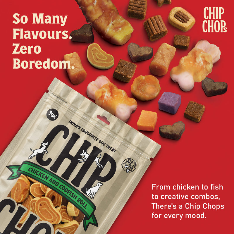 Chip Chops Chicken & Codfish Roll Treats For Dog - 70 g