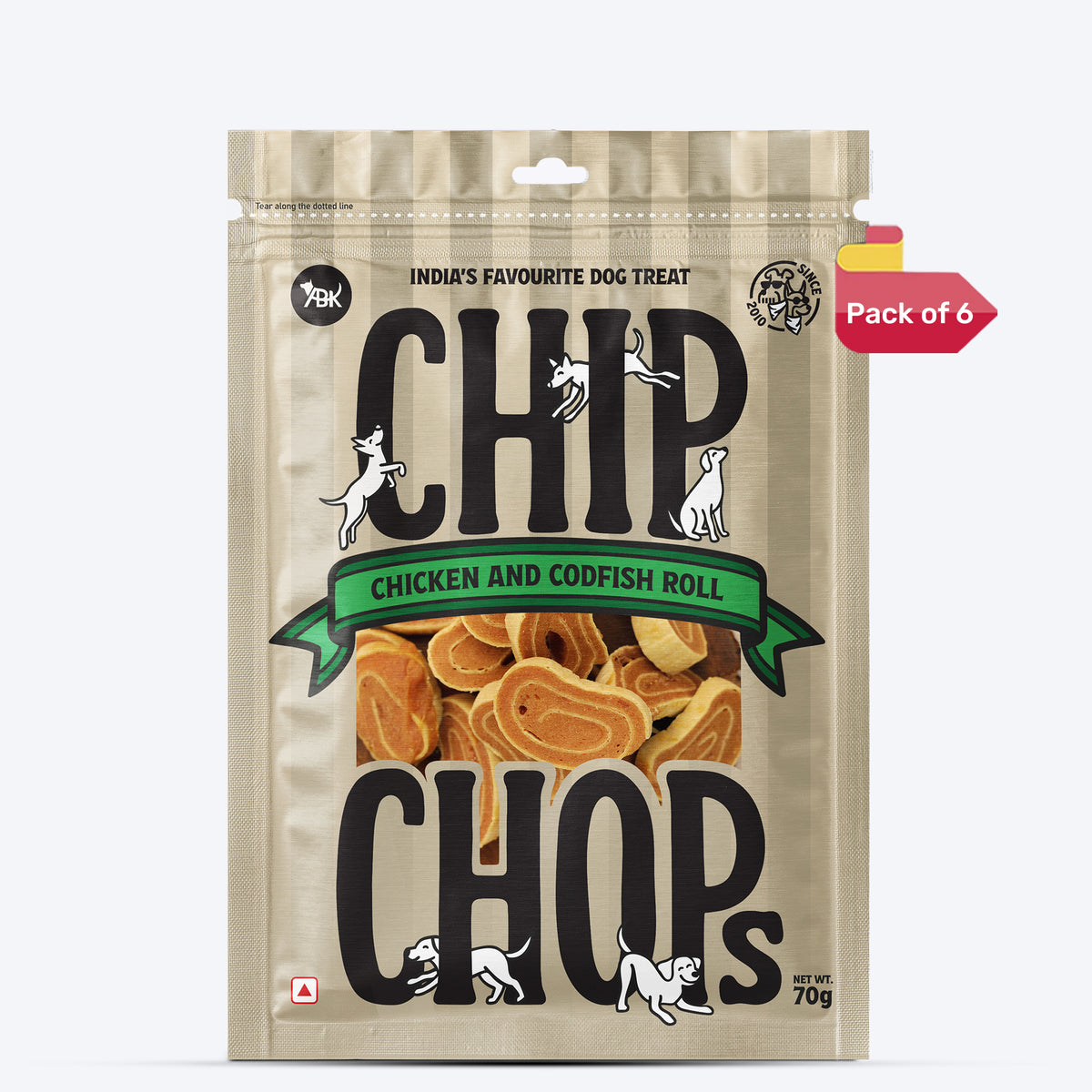 Chip Chops Chicken & Codfish Roll Treats For Dog - 70 g